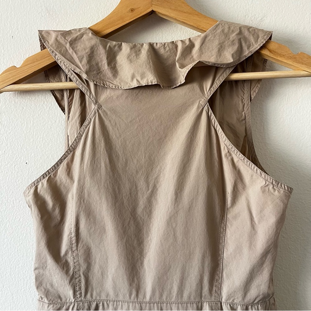 Marissa Webb x RTR Khaki Ruffle Wrap Dress Tan V-Neck Mini Button Front‎ size 0 - Picture 13 of 16